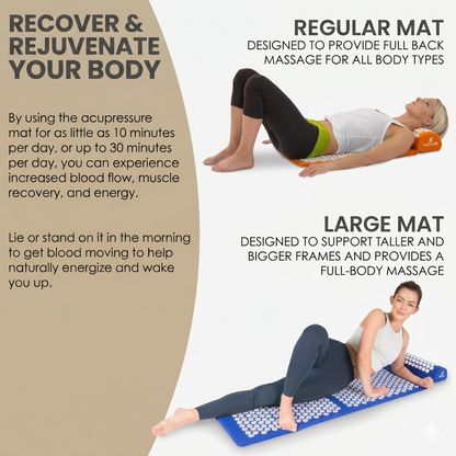 Acupressure Mat and Pillow Set for Back/Neck Pain Relief and Muscle Relaxation