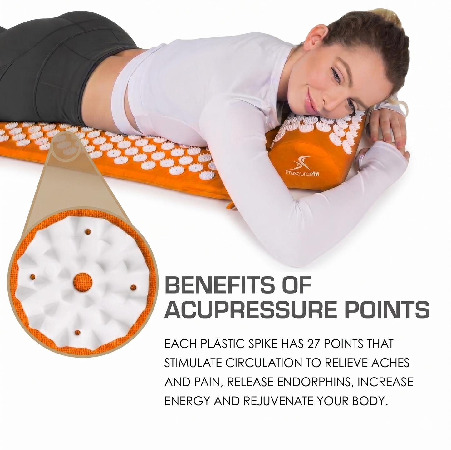 Acupressure Mat and Pillow Set for Back/Neck Pain Relief and Muscle Relaxation